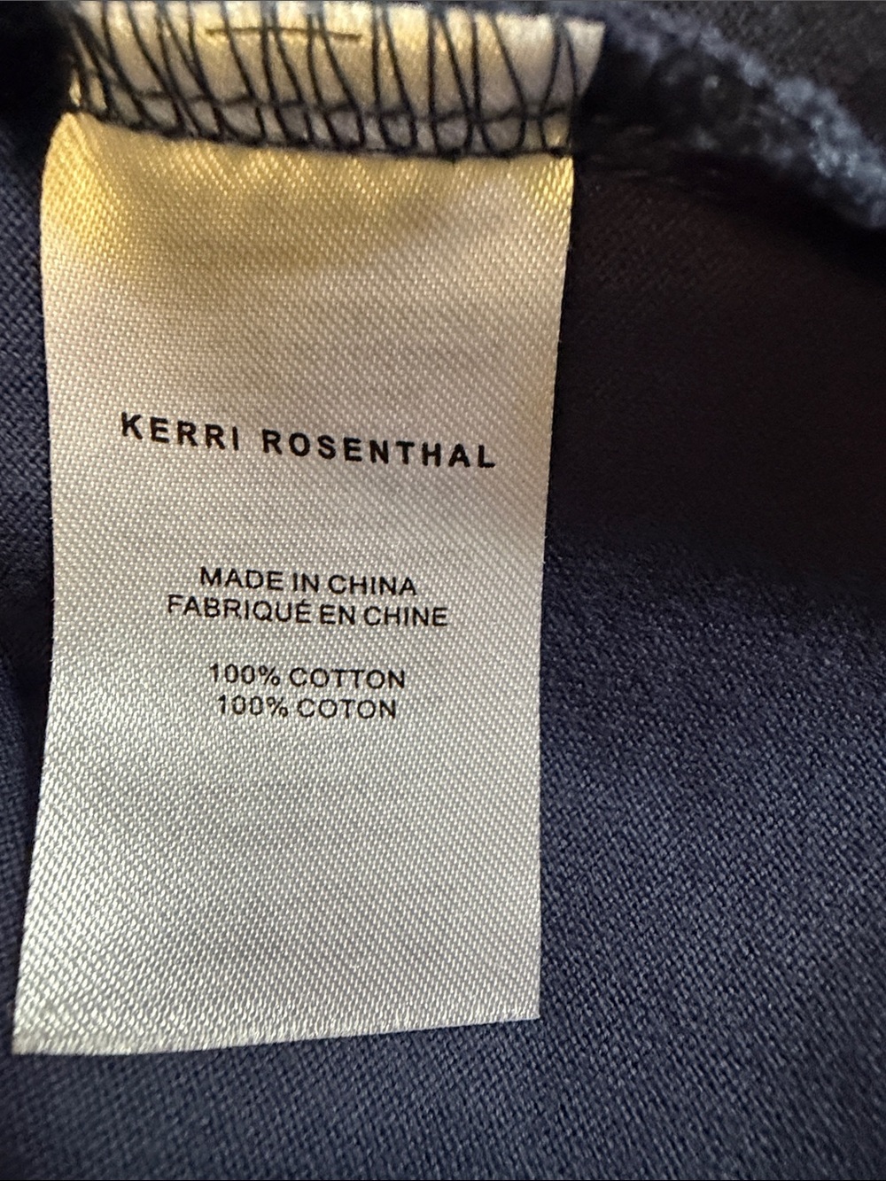 NWOT KERRI ROSENTHAL Heart T-Shirt Top Navy Sz LG 100% Cotton NEW - Picture 5 of 6